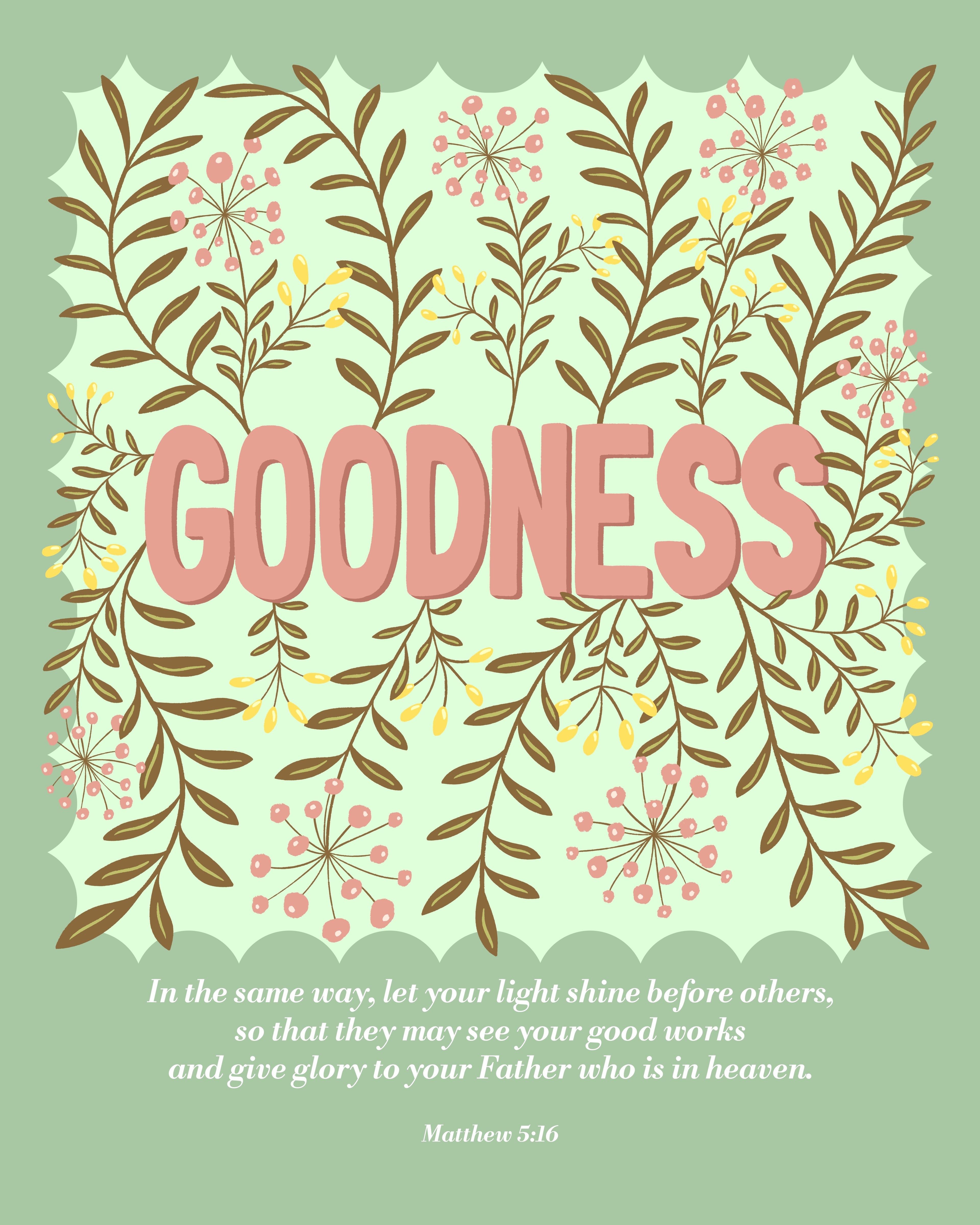 GOODNESS Fruit of the Spirit - Digital Download JPEG + PNG Bible Verse Wall Art Printable Christian Home Decor/Cricut Crafts/Planner
