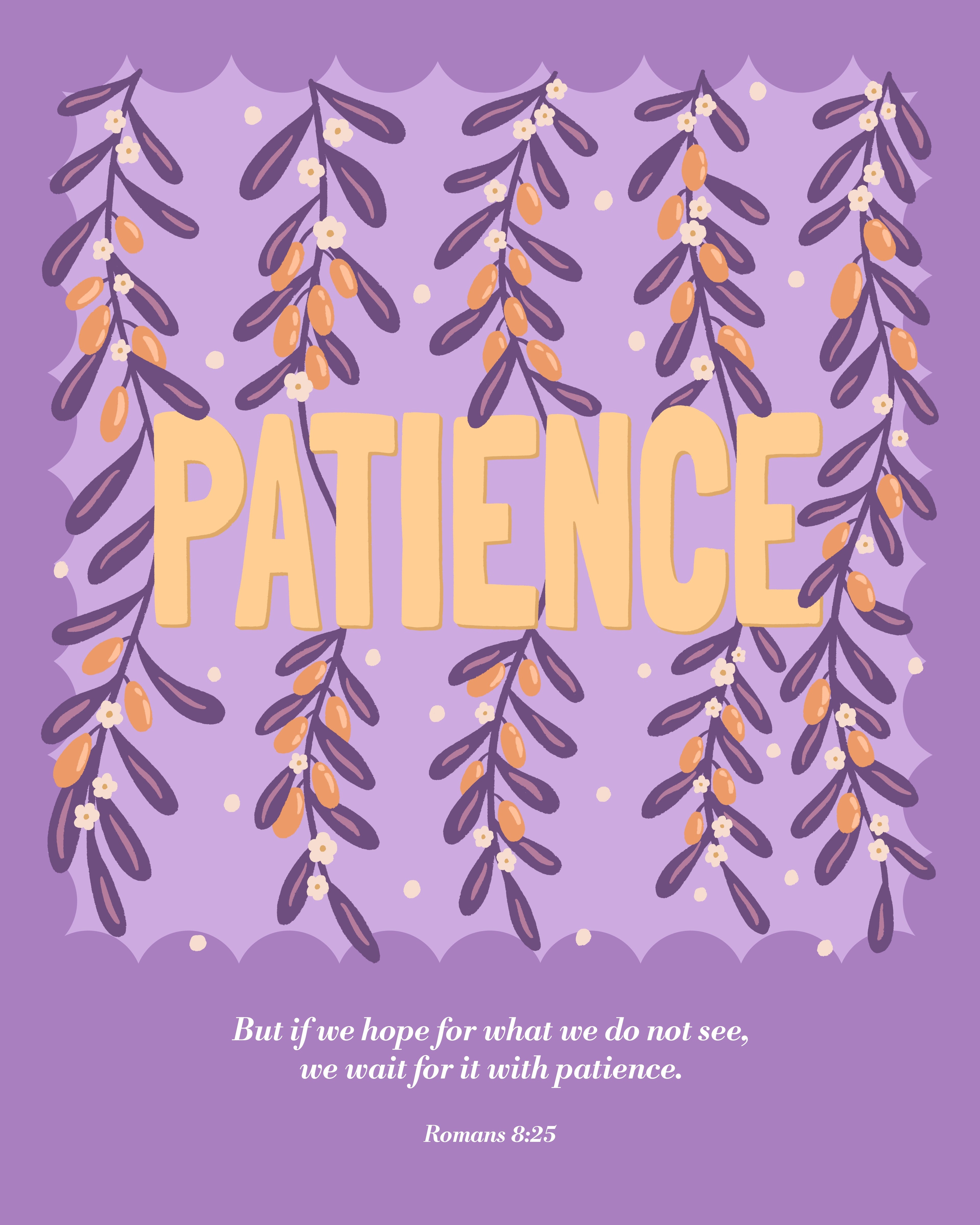 PATIENCE Fruit of the Spirit - Digital Download JPEG + PNG Bible Verse Wall Art Printable Christian Home Decor/Cricut Crafts/Planner