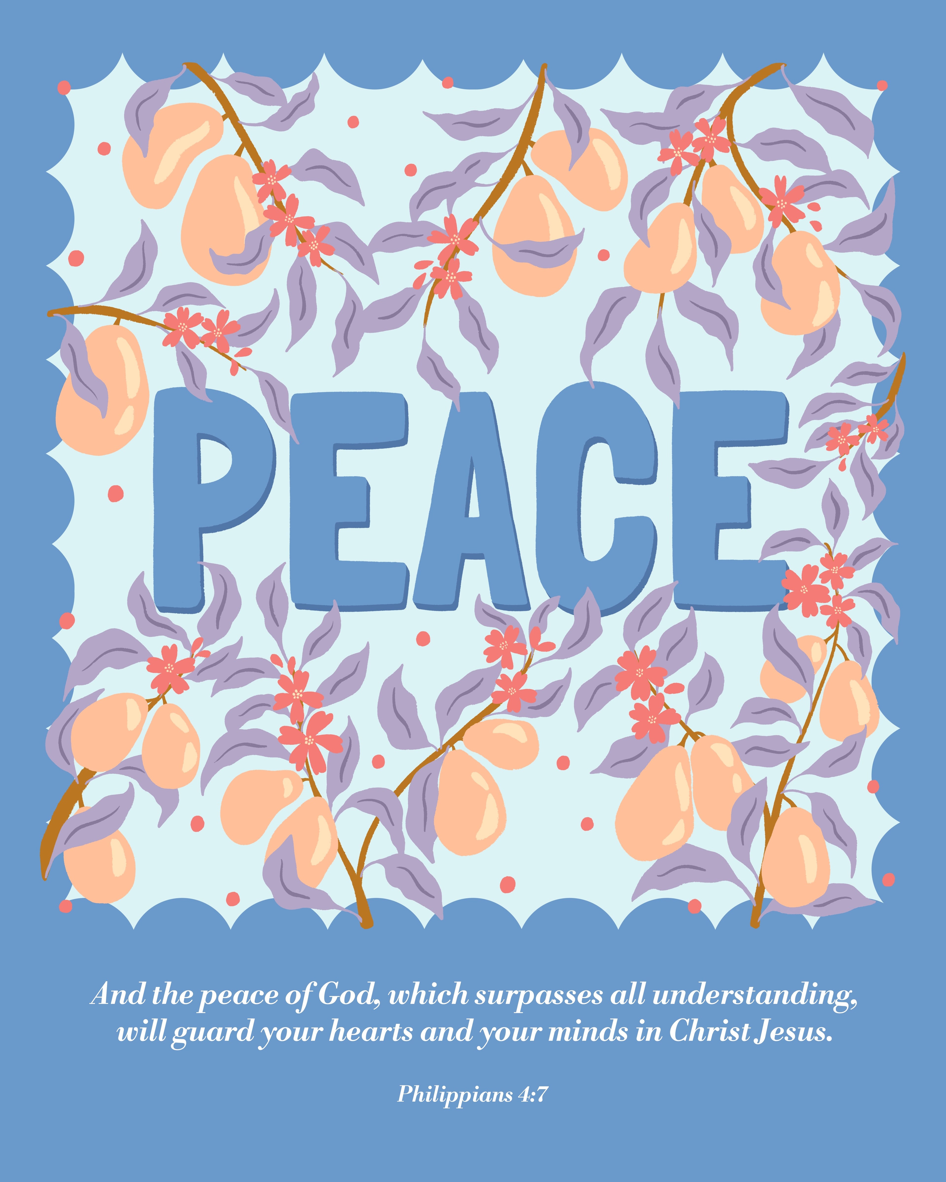 PEACE Fruit of the Spirit - Digital Download JPEG + PNG Bible Verse Wall Art Printable Christian Home Decor/Cricut Crafts/Planner